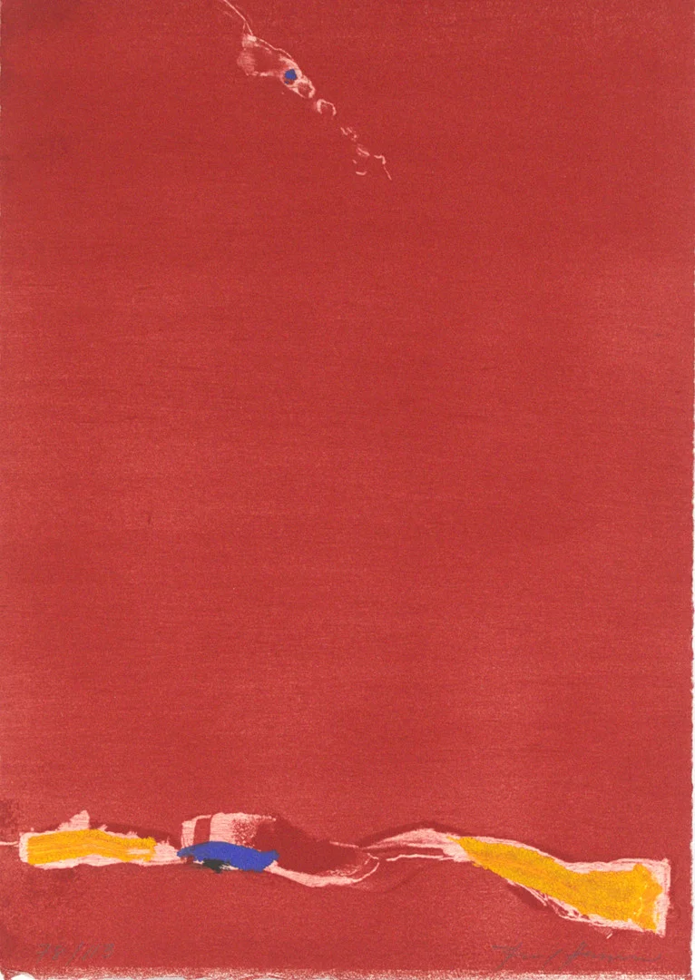 BERTIL HANSSON. Komposition i rött, etsning, 78/113, signerad. — Engravings & Prints — Höganäs Auktionsverk