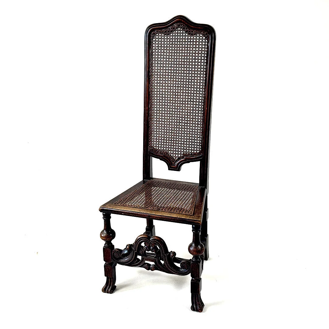 1920'S JACOBEAN STYLE CANE CHAIR. — Armchairs & Chairs — Chalkwell Auctions