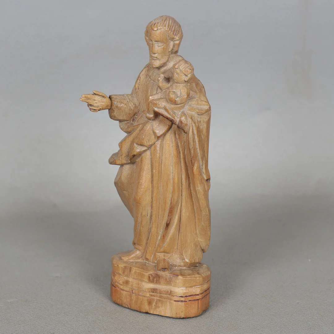 A CARVED FIGURE OF JOSEPH WITH CHILD. — Other — Bishop & Miller