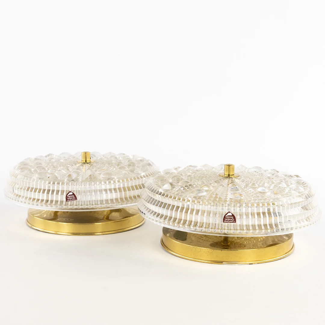 CARL FAGERLUND. Takplafonder, ett par, Orrefors. — Ceiling lights — Karljohan Auktioner