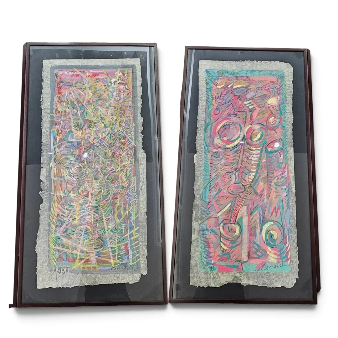 ERNESTO CARRATALÀ GARCIA (1949). Paisajes oníricos, pareja de acuarelas sobre papel de arroz. Fechados en 1991. — Paintings — Arce Auctions