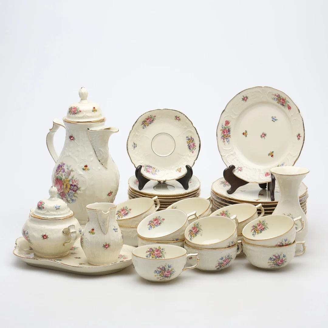 KAFFESERVIS, 44 delar, porslin, "Sanssouci", Rosenthal. — Tableware — Borås Auktionshall