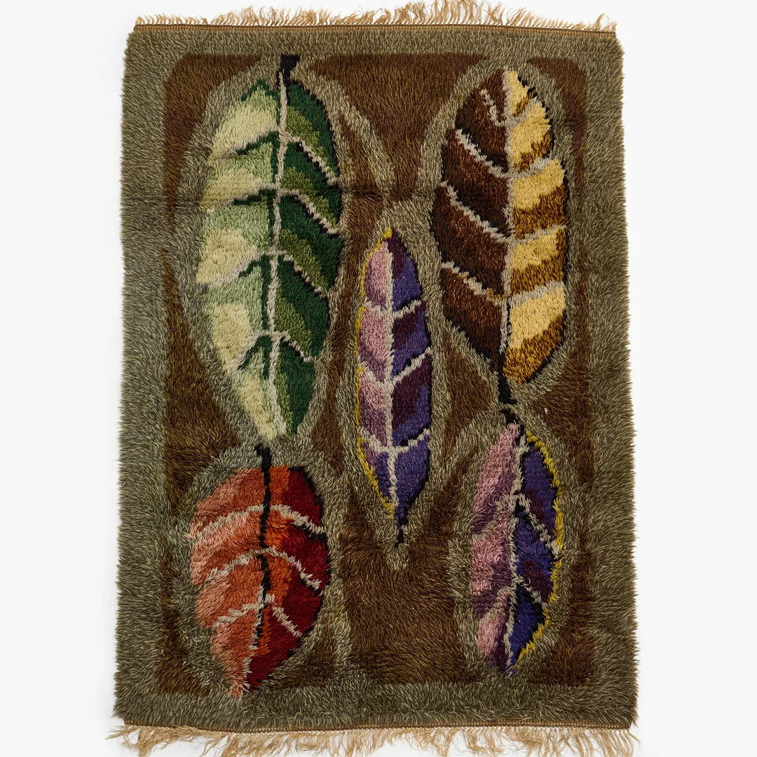 INGRID JOHANSSON, "Höstlöv", ryamatta, ull, 1960/70-tal. — Carpets — Crafoord Auktioner Stockholm