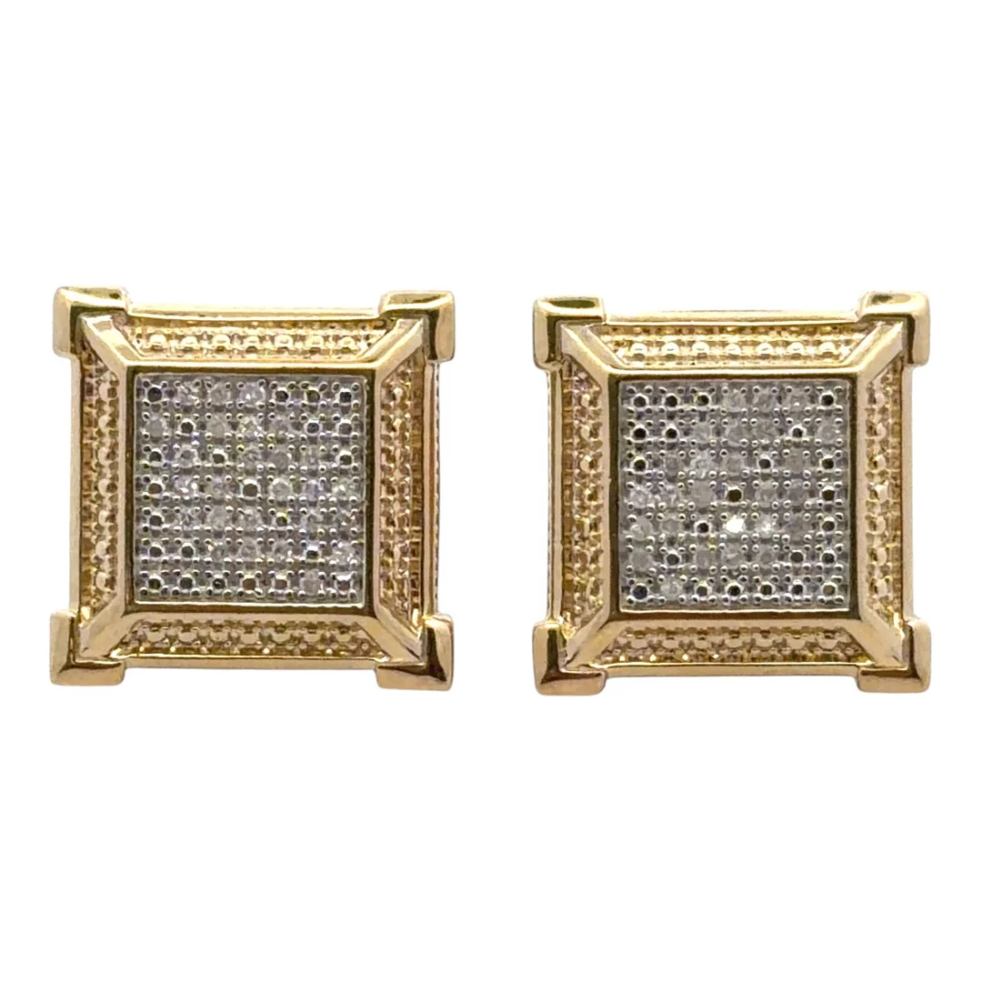 SILVER GILT AND DIAMOND EARRINGS. — Earrings — Griffin’s Auctioneers