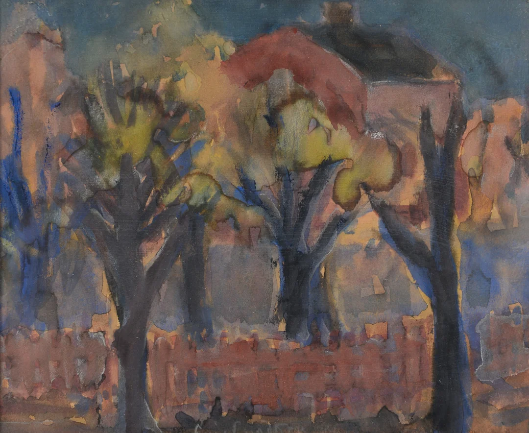 ERIC LUNDBERG. Landskapsmotiv, akvarell på papper, signerad. — Paintings — Formstad Auktioner