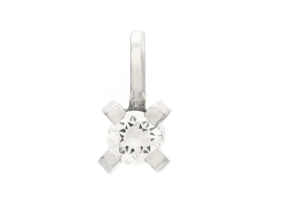 ENSTENSHÄNGE, 18K vitguld, briljantslipad diamant ca 0,25 ct, ca TCr/VS, höjd på hänget 10 mm, vikt 0,9 g. — Smycken/Enstenshänge — Kaplans