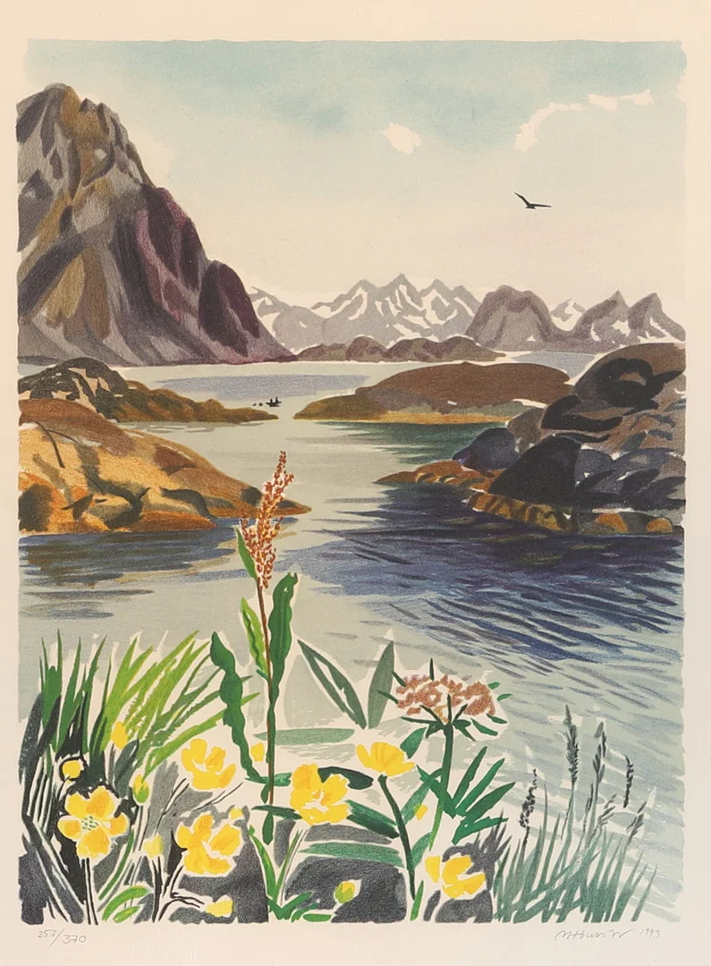 MONA HUSS WALIN. Färglitografi, signerad, 257/370. — Engravings & Prints — RA Auktionsverket Norrköping