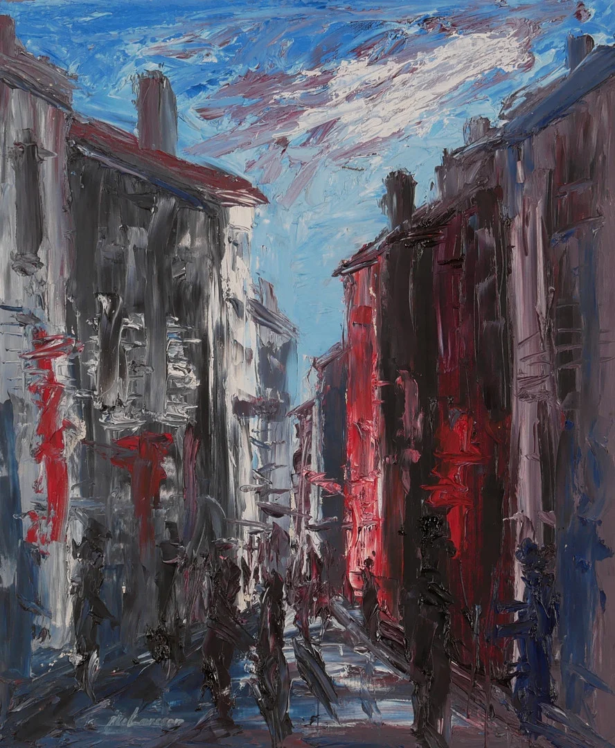 OIDENTIFIERAD KONSTNÄR. Olja, på pannå, signerad Åke Larssen. — Paintings — Auktionsfirma Kenneth Svensson i Kalmar