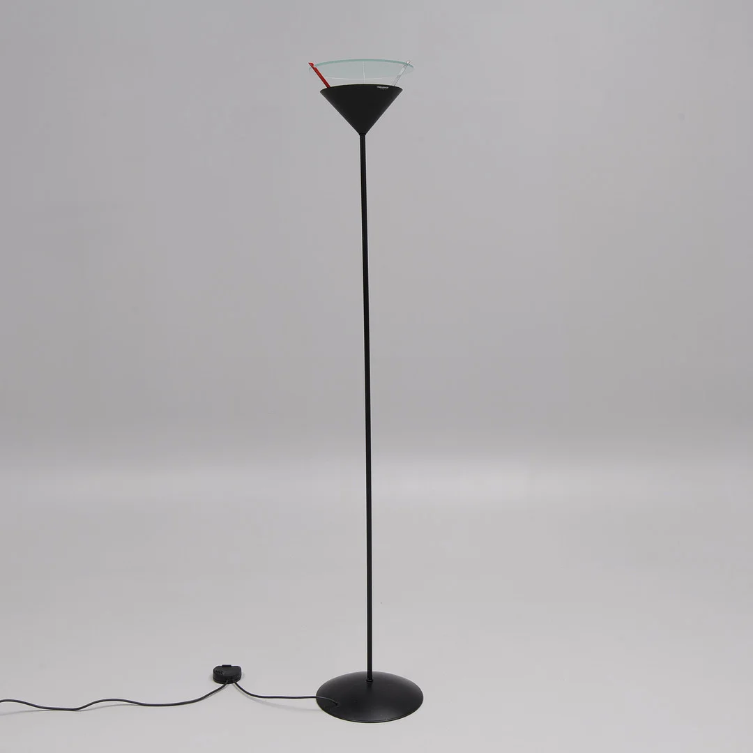 DAHMÉN OCH GRANDELL. Golvlampa, uplight, "Cimbex", metall och glas, Ateljé Lyktan, 1988/89. — Floor lights — Auktionsbyrån Varberg