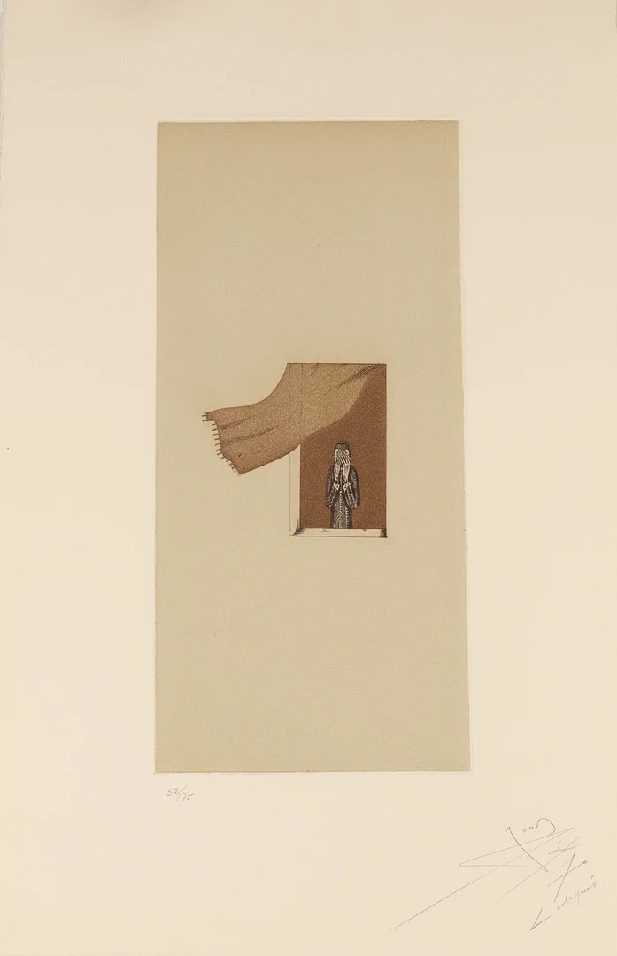 JOAN PONÇ. "kafka a la finestra" serie la metamorfosis de kafka. estampación al aguafuerte sobre papel. polígrafa obra gráfica. firmada y justificada a lápiz. 1978. — Engravings & Prints — Barcelona Auctions