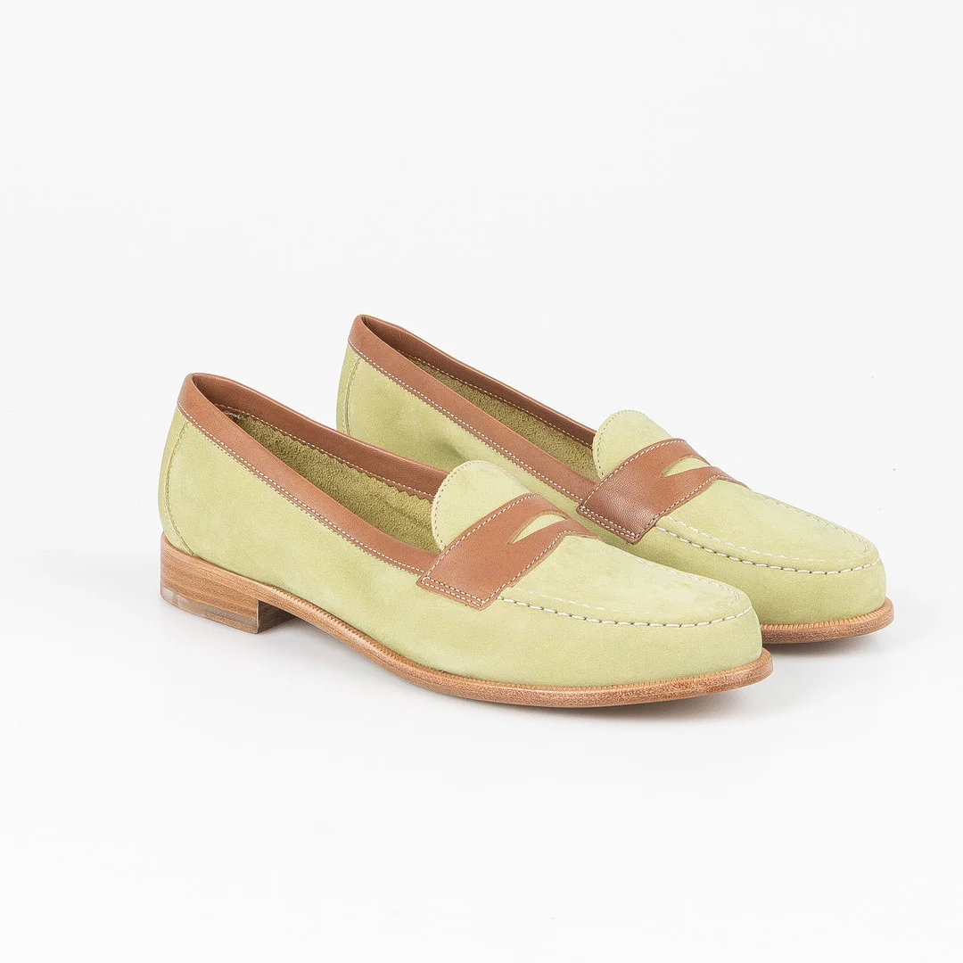 LOTTUSSE, Skor, Nulight Mint-Portofino Camel, art. S1990, skinnsula, storlek 37,5. — Vintage & Designer Fashion — Stockholms Auktionsverk Helsingborg
