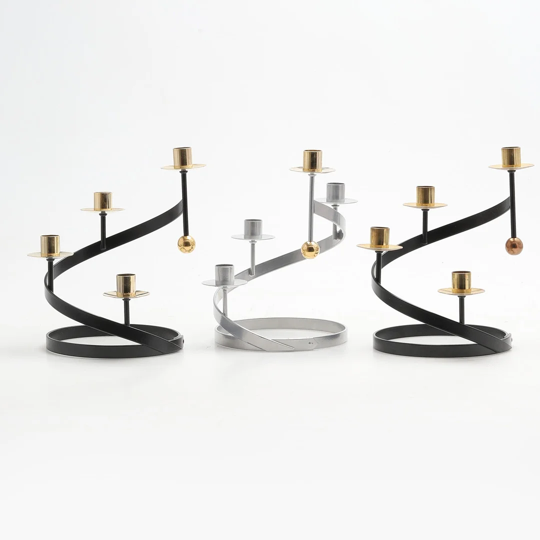 KANDELABRAR. 3 st, "Sonat", Scandia Present, 1990-tal. — Candlesticks — Crafoord Auktioner Malmö
