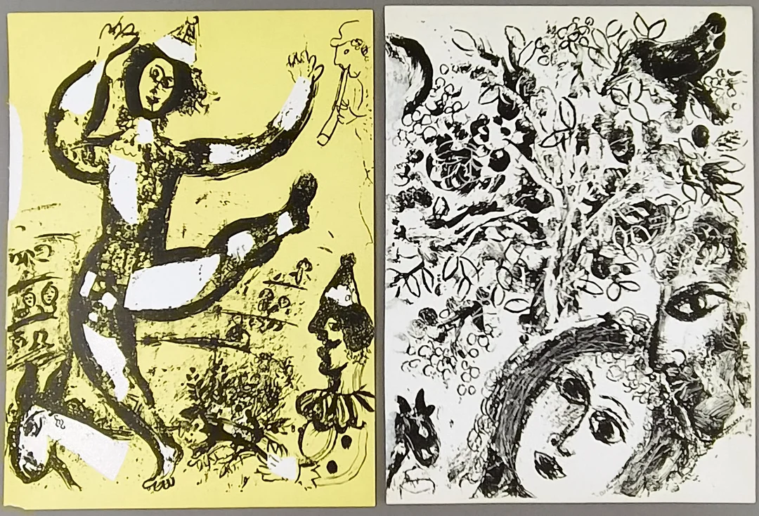 MARC CHAGALL. 2 Farblithografien „Le Cirque und „Le Couple devant l‘Arbre“, 1960. — Engravings & Prints — Auktionshaus Blank