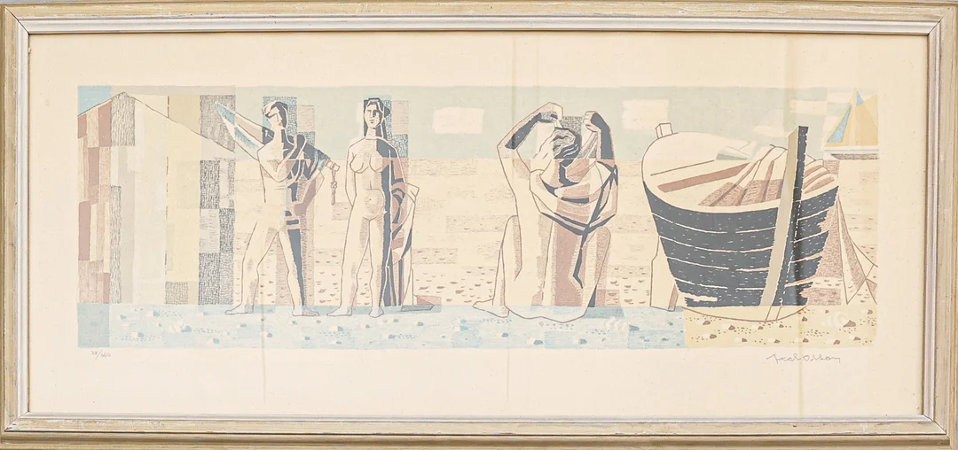 AXEL OLSSON. Färglitografi, numrerad 78/260, signerad. — Engravings & Prints — Södermanlands Auktionsverk