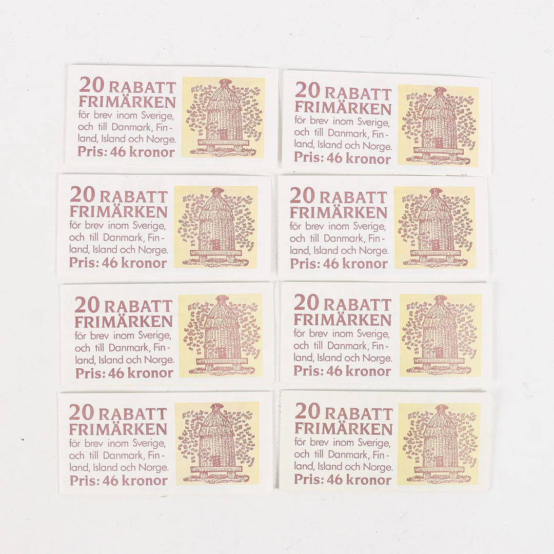 RABATTFRIMÄRKEN 8 stycken. — Stamps — Karlstad Hammarö Auktionsverk