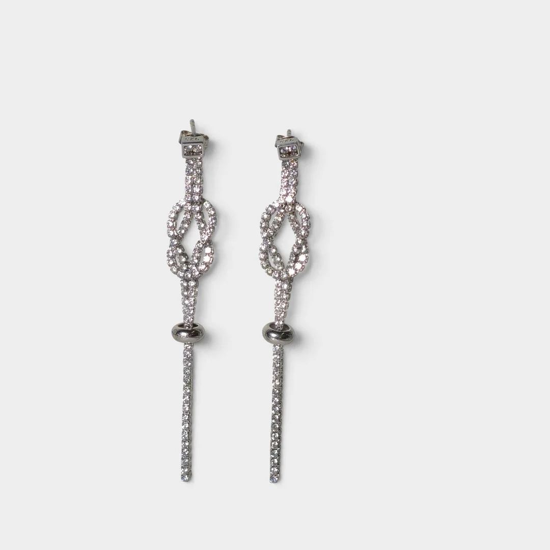 Pendientes en plata y circonitas. — Earrings — Barcelona Auctions