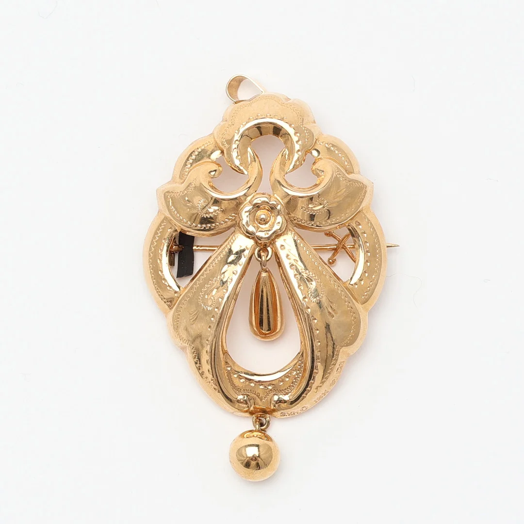 BROSCH/HÄNGE, Guld 18K. — Brooches & Pendants — Uppsala Auktionskammare