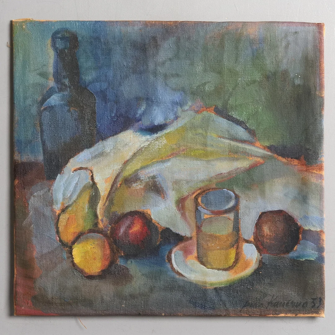 AIMO KANERVA (1909-1991). Olja på duk, stilleben, Finland, signerad och daterad -33. — Paintings — Örebro Stadsauktioner
