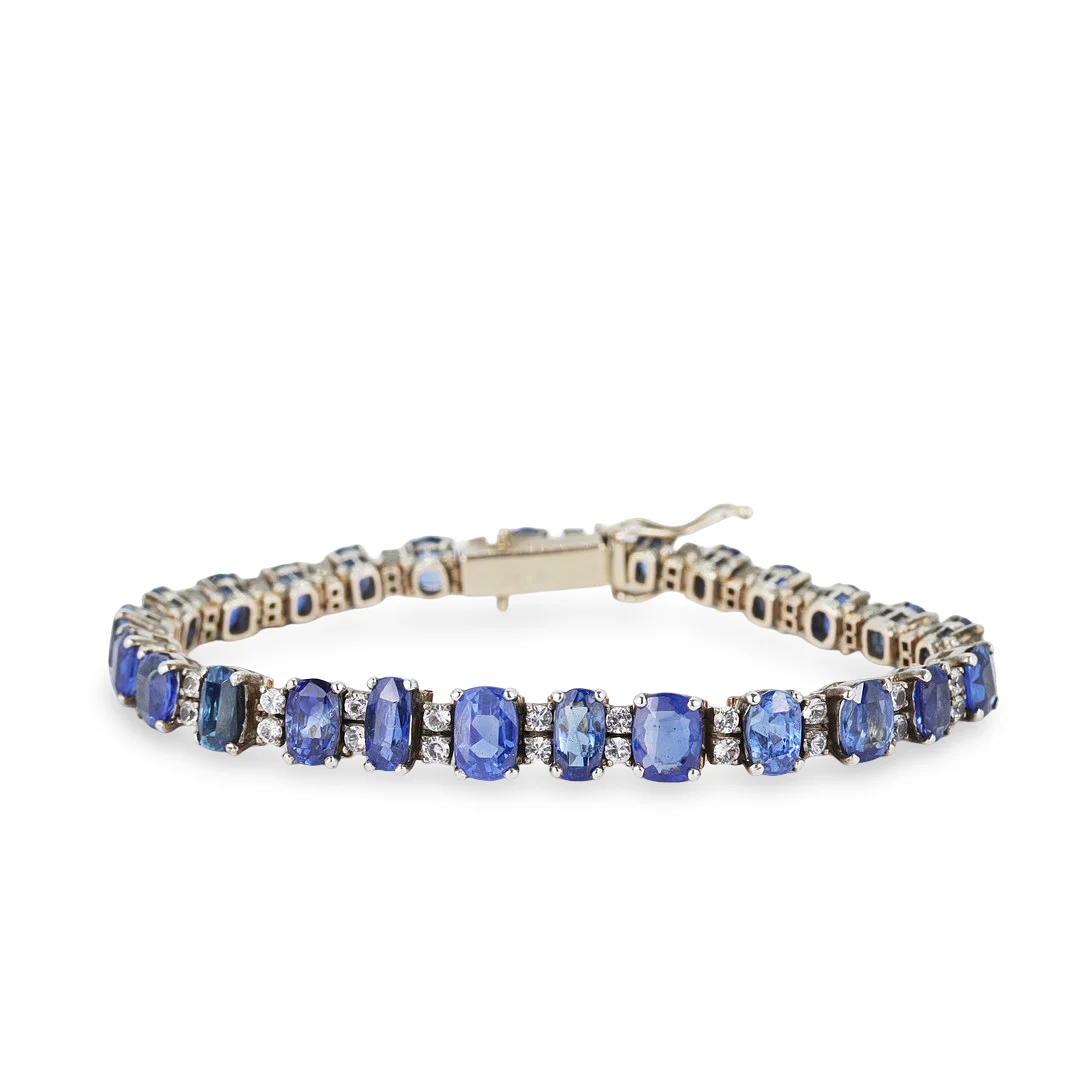 9CT (21.5CT) SAPPHIRE BRACELET. — Bracelets — Chalkwell Auctions