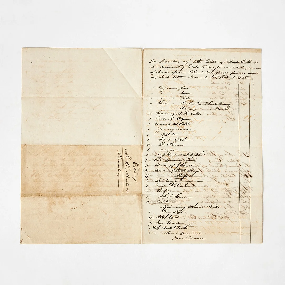 SLAVERY - DOCUMENT FROM ALABAMA, ESTATE INVENTORY DATED 1844. — Autographs & Manuscripts — Stockholms Auktionsverk Magasin 5