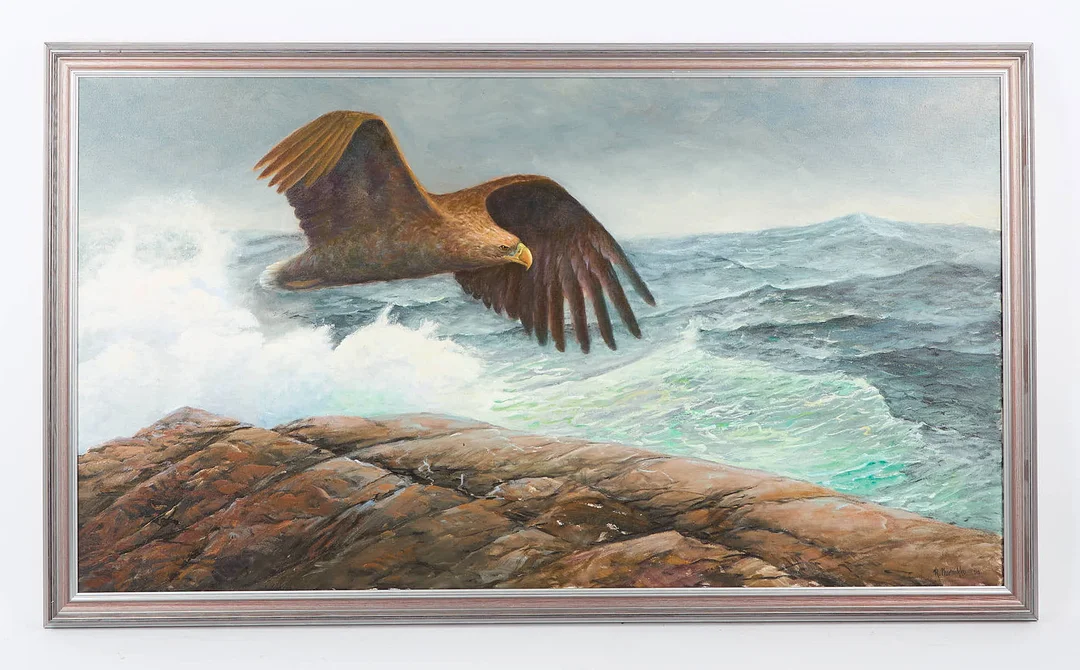 REIMA NURMIKKO (1951). Havsörn, signerad samt daterad -04, olja på duk. — Paintings — Stockholms Auktionsverk Helsinki