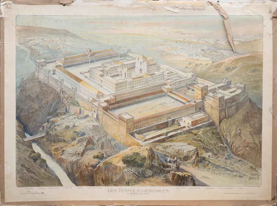 SKOLPLANSCH, DER TEMPEL ZU JERUSALEM. — Other — Kalmar Auktionsverk