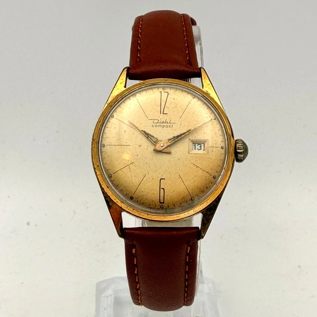 DIEHL COMPACT, armbandsur, 1960-tal, manuell, gulddouble´. — Wristwatches — Skandia Auktion