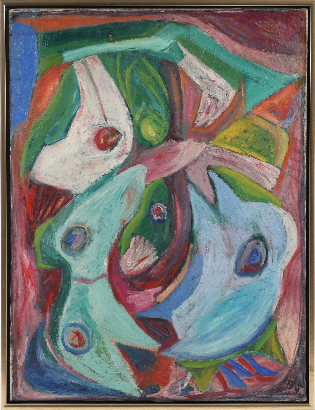 Allan Schmidt (1923-1989): Figurative composition 1948. — Paintings and sculptures/Modern pictorial arts — Lauritz