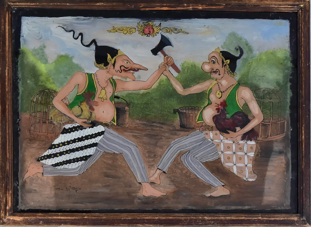 OIDENTIFIERAD KONSTNÄR. hinterglasmalerei, Bali, 1900-tal. — Paintings — Halmstads Auktionskammare