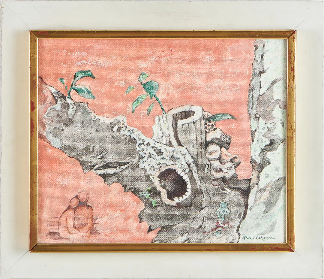 AXEL OLSON. "Det gamla trädet lever än", olja på duk, signerad. — Paintings — Stockholms Auktionsverk Magasin 5