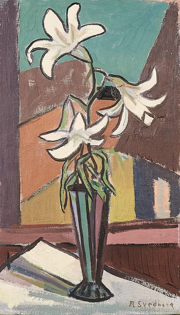ROLF SVEDBERG. Oljemålning, signerad, blomsterstilleben. — Paintings — Metropol Auktioner