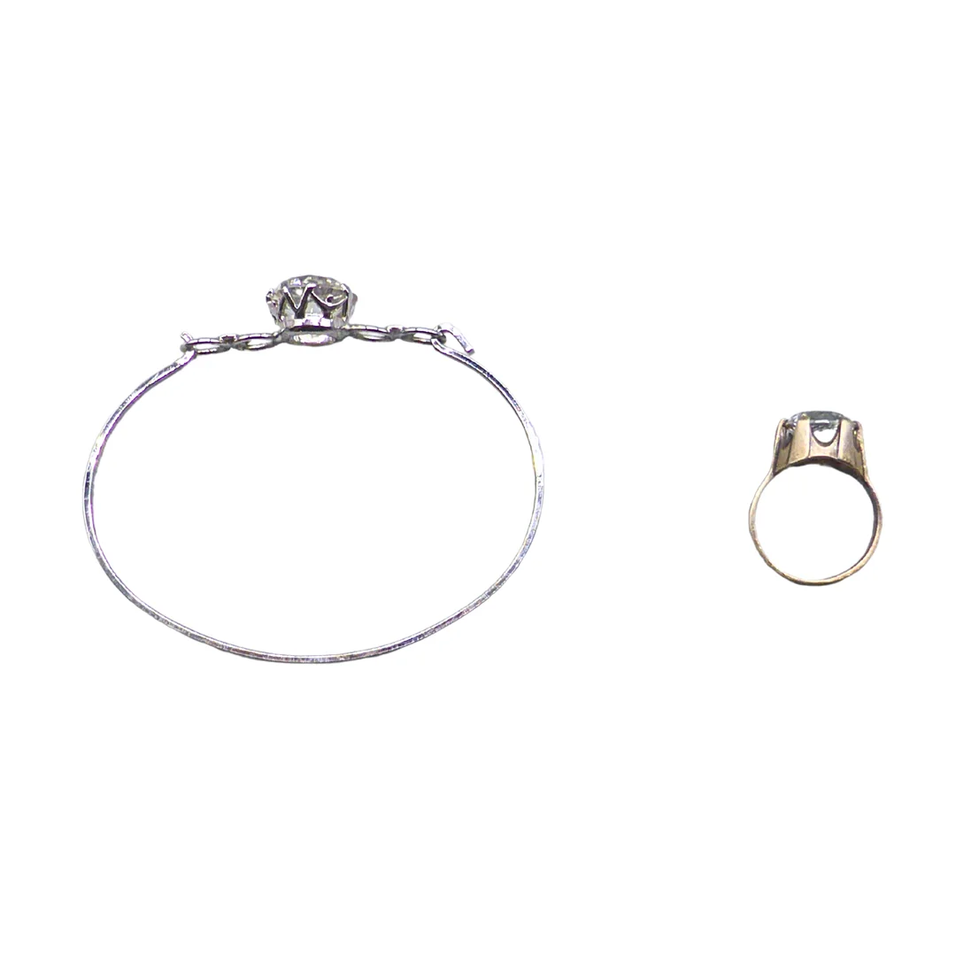 ANTIKES SCHMUCKSET AUS 835ER SILBER ARMBAND UND 925ER SILBER RING. — Jewellery — Auktionshaus Stuber's Hammerschlag