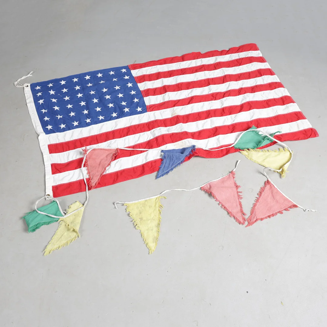 48 STAR UNITED STATES FLAG AND BUNTING. — Armour & Uniform — Bishop & Miller