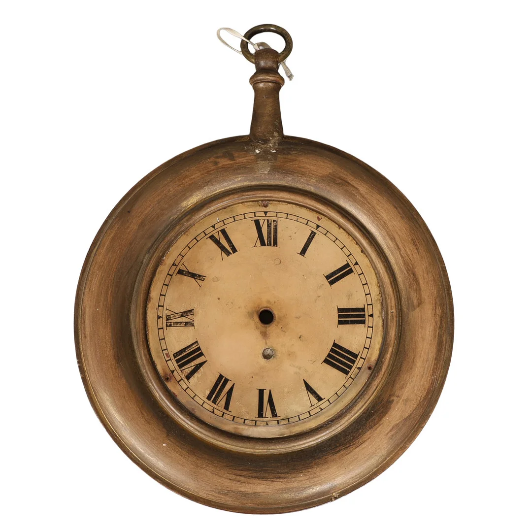 AN EARLY 20TH CENTURY WOODEN PAINTED CLOCK DISPLAY SIGNED, WITH HARRODS LABEL TO REVERSE. — Other clocks — Bishop & Miller
