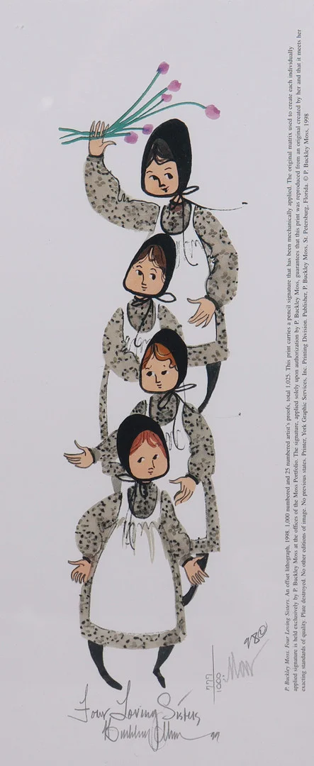 P. BUCKLEY MOSS. offsettryck, "Four Loving Sisters". — Engravings & Prints — Markus Auktioner