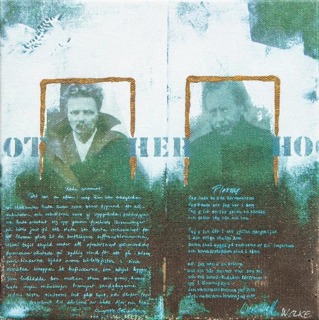 ANDERS WOLKE (FÖDD 1958). Strindberg, mix media, signerad. — Paintings — Garpenhus Auktioner