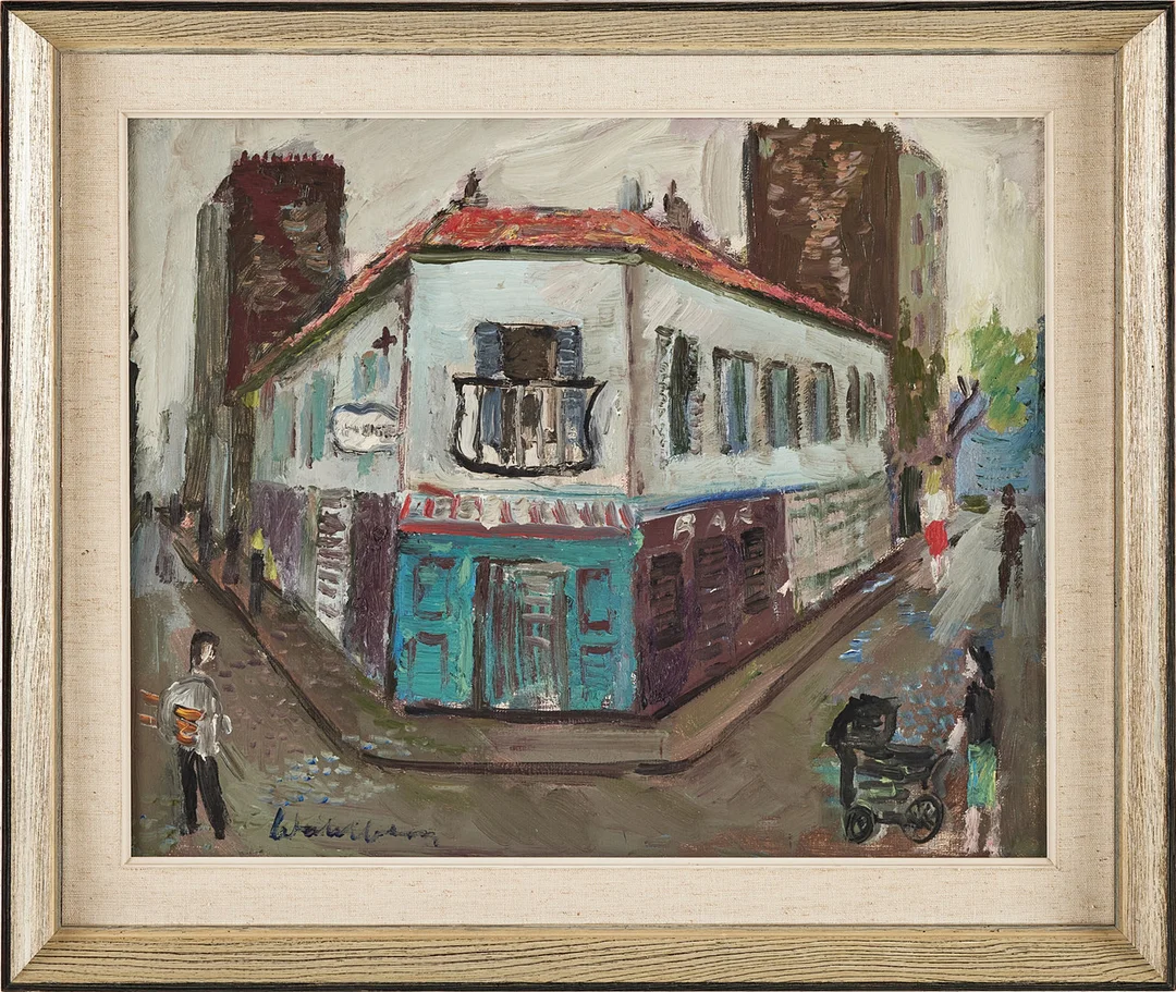 BERTIL WAHLBERG. Gatuvy, Frankrike. Oljemålning på duk, signerad Wahlberg. — Paintings — Stockholms Auktionsverk Magasin 5