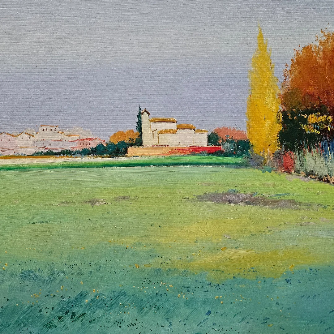 AGUSTÍ GIL. Paisaje, óleo sobre lienzo. — Paintings — Arce Auctions