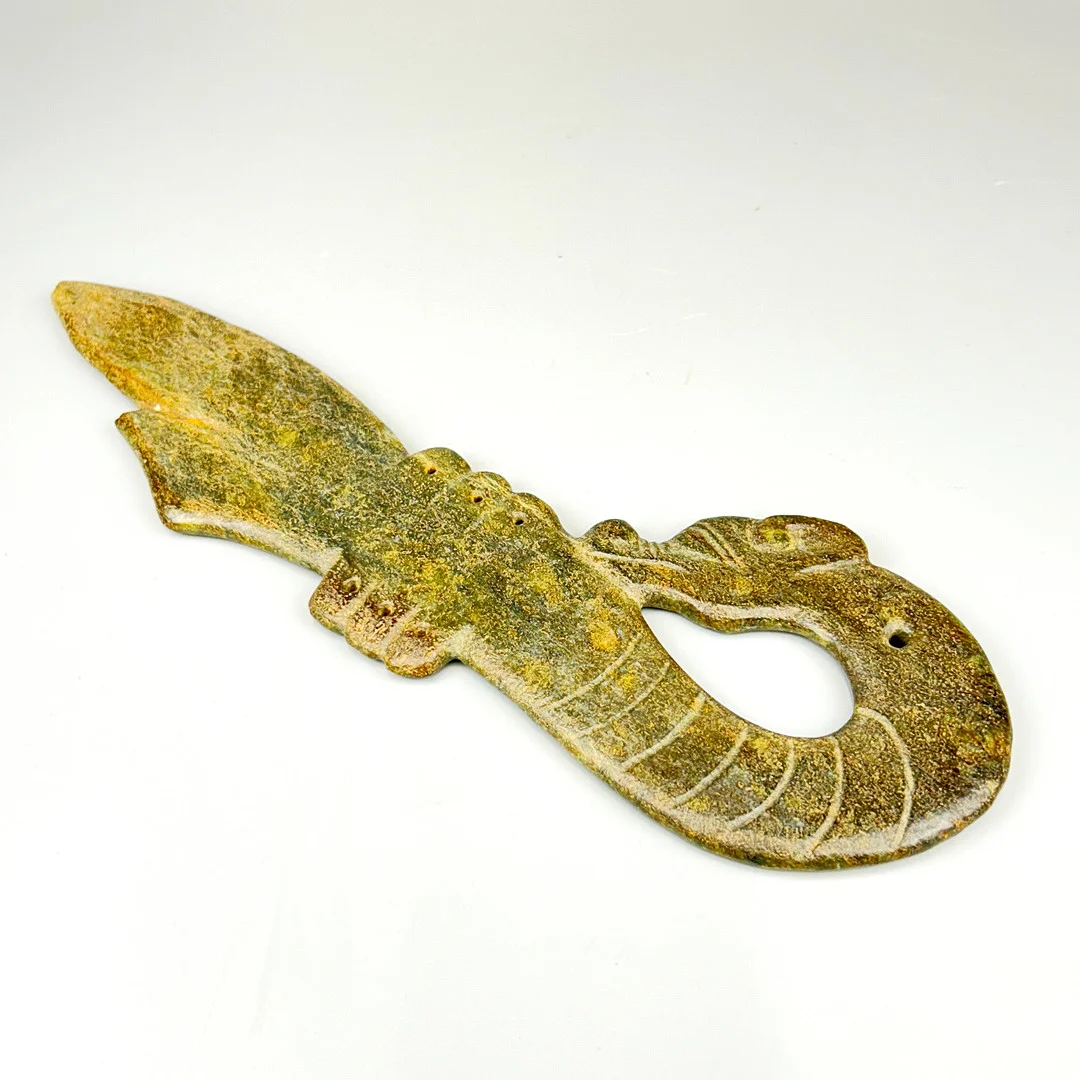 CHINESE ARCHAIC FORM JADE DAGGER. — Jade — Chalkwell Auctions