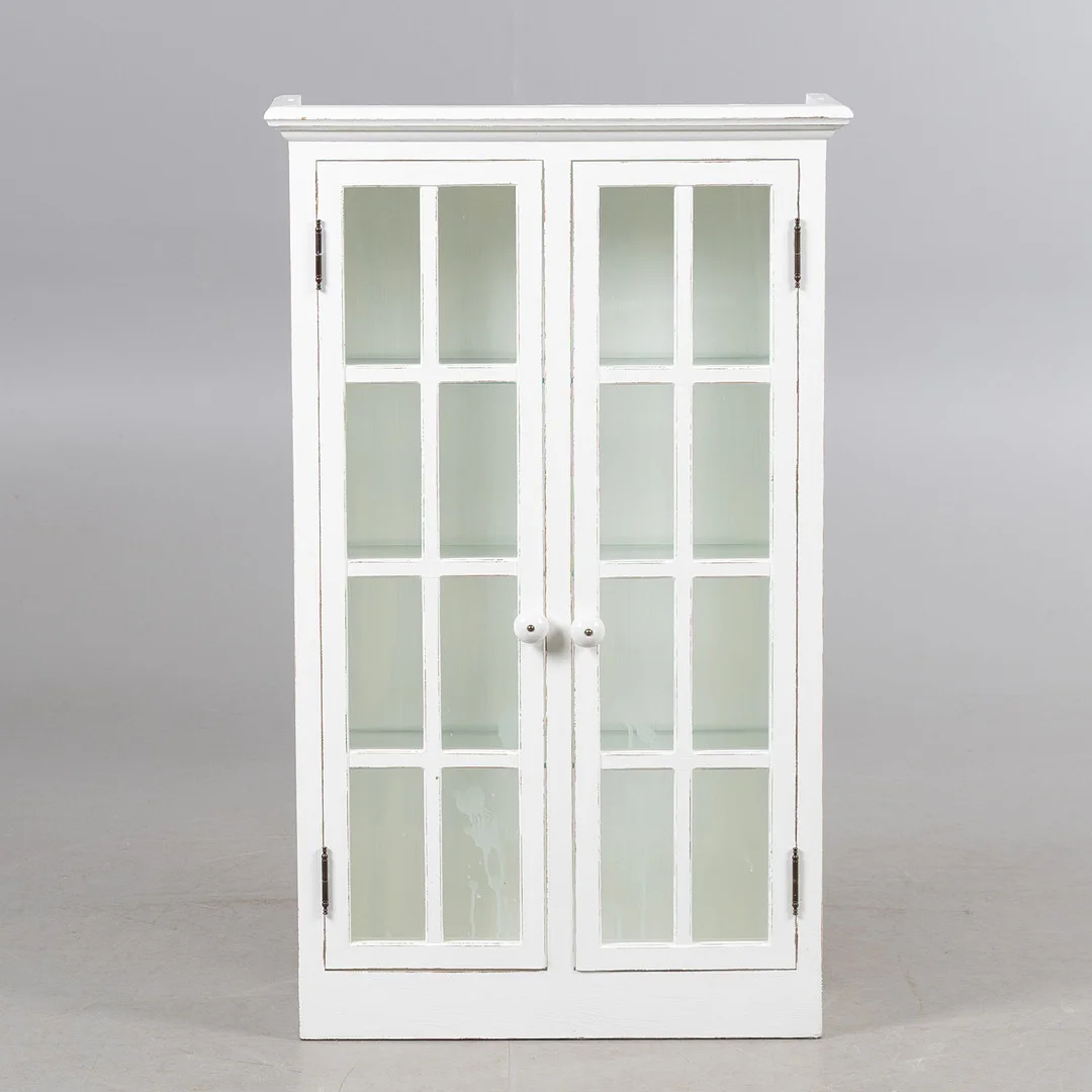 VITRINSKÅP, vitmålat trä, 1900-talets senare del. — Cupboards, Cabinets & Shelves — Stockholms Auktionsverk Helsingborg