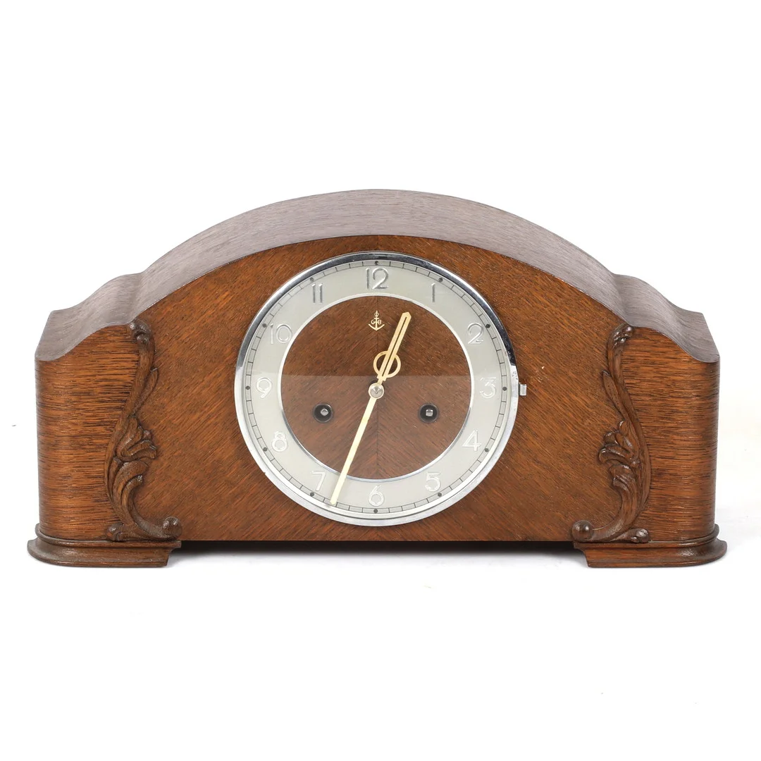 BORDSUR, Gustav Becker, art deco, 1900-talets första hälft. — Mantel clocks — Stadsauktion Sundsvall