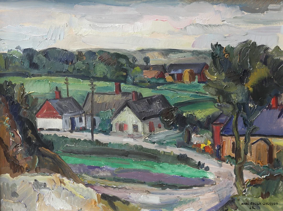 KARL ENOCK OHLSSON. olja på duk, landskap, signerad och daterad 32. — Paintings — Gomér & Andersson Linköping