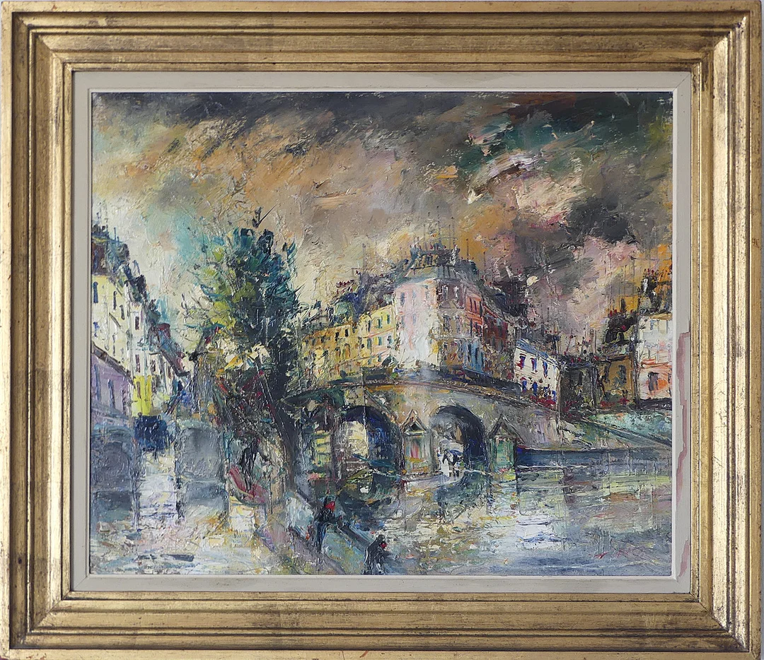 OIDENTIFIERAD KONSTNÄR, olja på duk, Parismotiv. — Paintings — Lysekils Auktionsbyrå