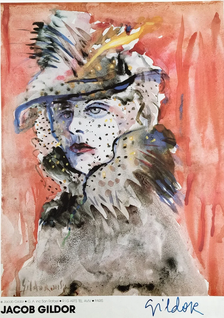 AUSSTELLUNGSPLAKAT 'Jacob Gildor, G.A. inc San Rafael, R.I. G Arts Tel Aviv, Paris'. — Engravings & Prints — Auktionshaus Blank