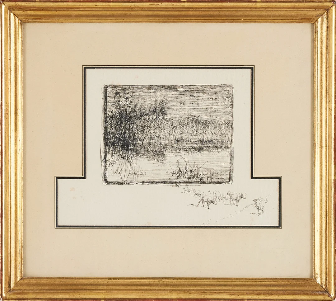 NILS KREUGER. "Från Knapegård", signerad, tusch. — Drawings — Stockholms Auktionsverk Magasin 5