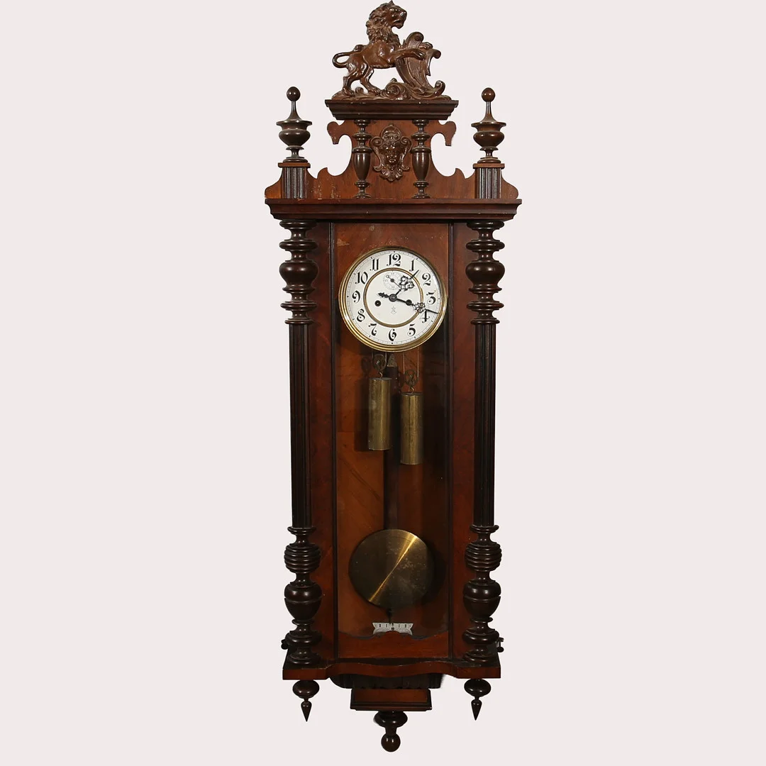 LODREGULATOR, mahogny, Gustav Becker, nyrenässans, 1800/1900-tal. — Wall Clocks — Limhamns Auktionsbyrå