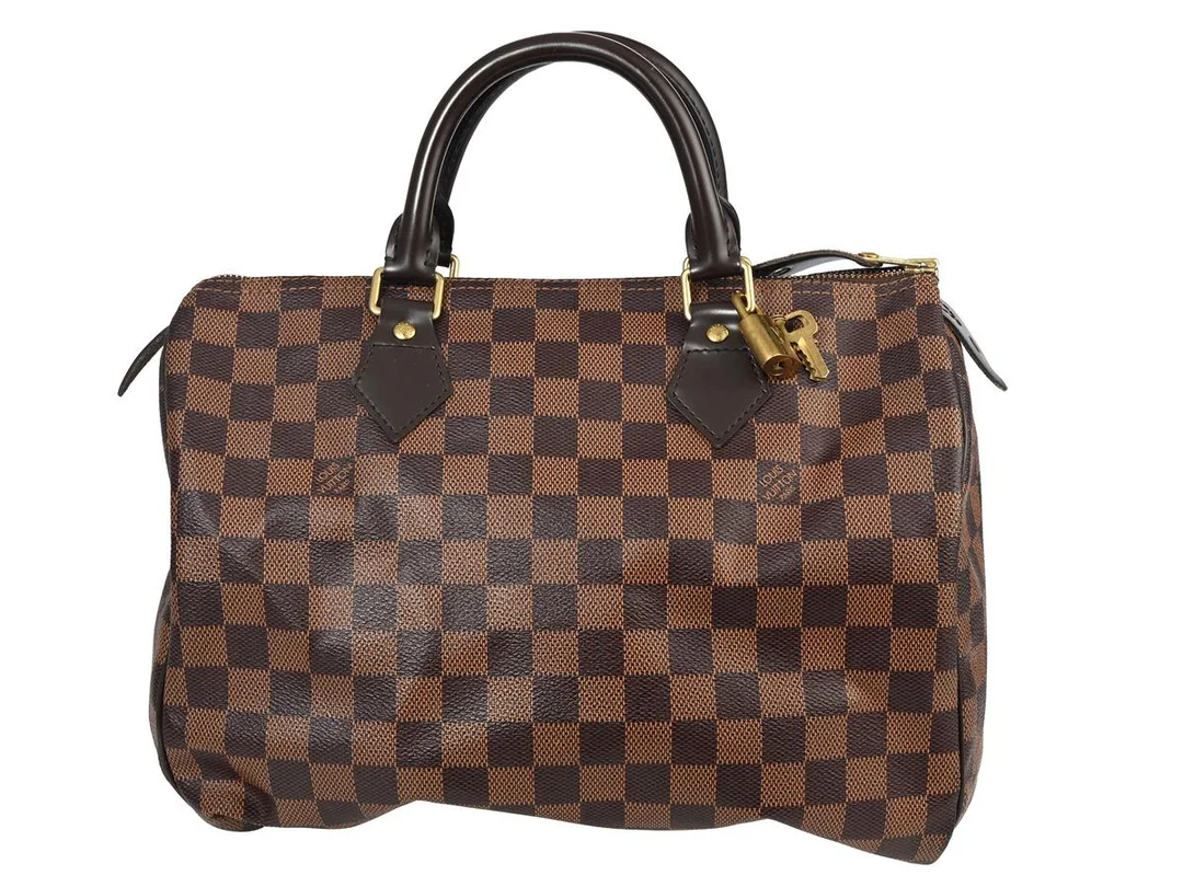 VÄSKA, LOUIS VUITTON, Speedy 30, Damier Ebene canvas, guldfärgade beslag, 30x25x17 cm, märkt TR1163, år 2013, lås. — Accessoarer/Väskor — Kaplans