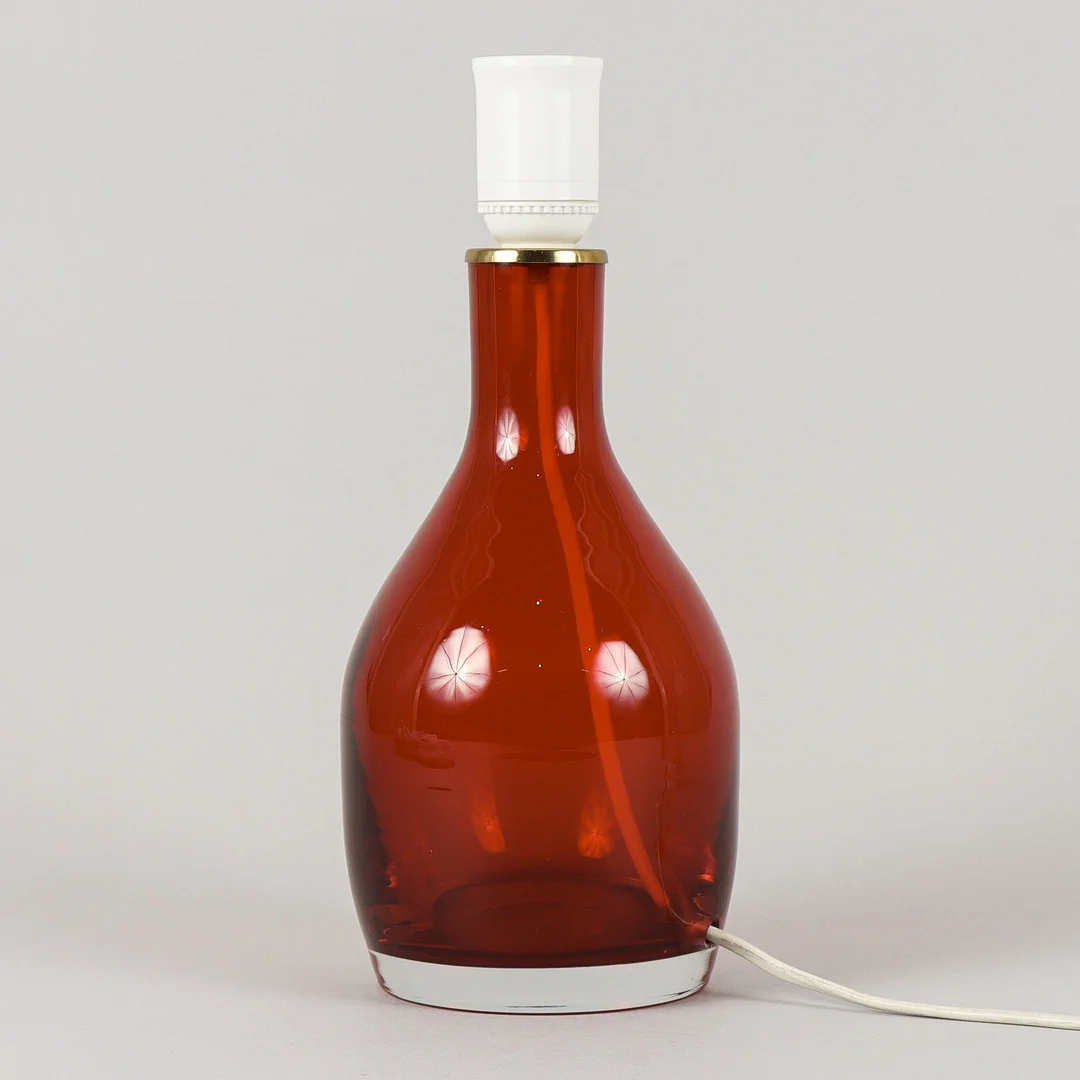 LAMPFOT glas, Reijmyre. — Table Lamps — Karlstad Hammarö Auktionsverk