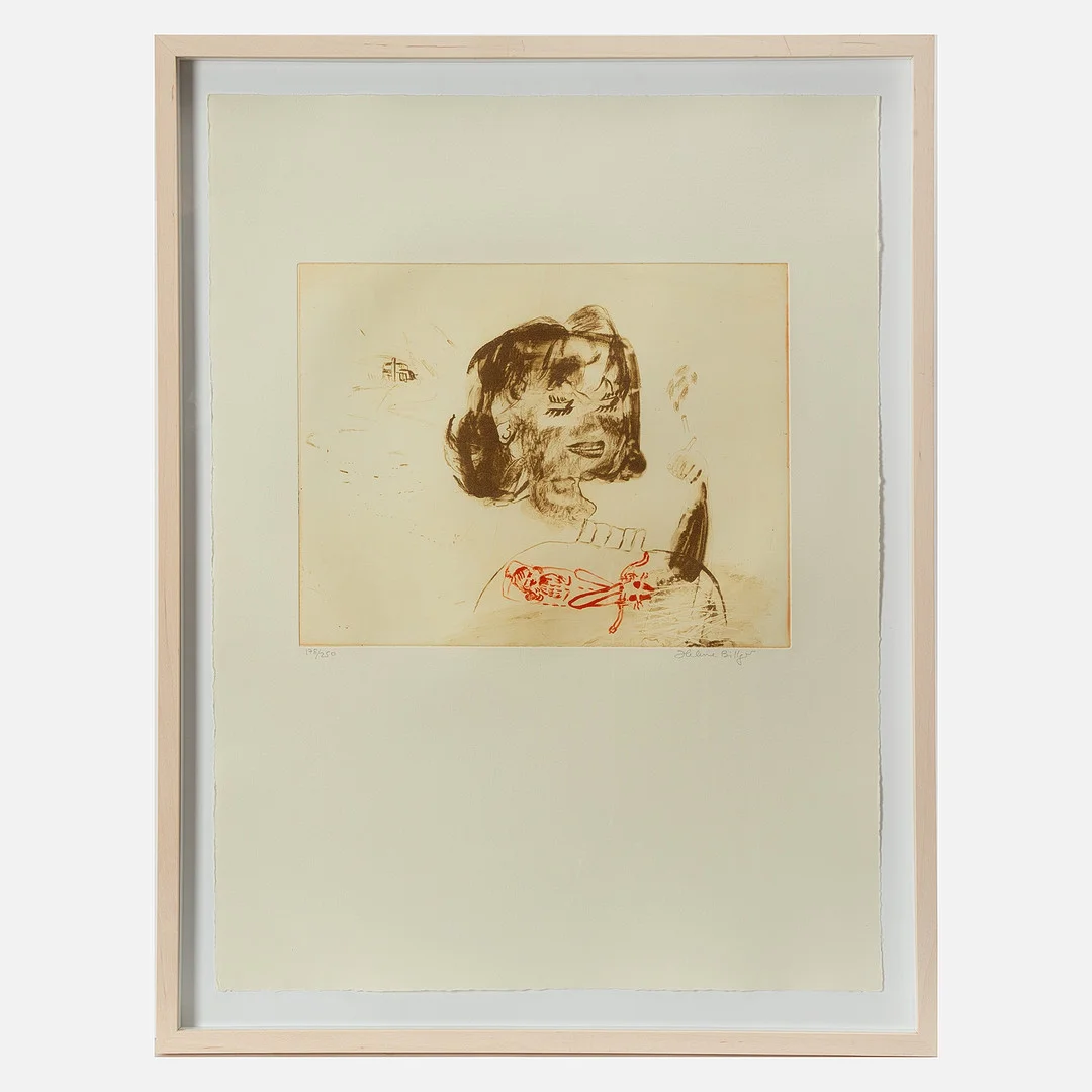 HELENE BILLGREN. Etsning, Second hand", signerad och numrerad 178/250. — Engravings & Prints — Stockholms Auktionsverk Göteborg