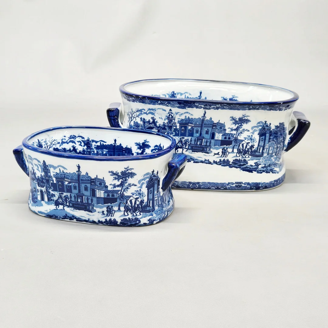 BLUE & WHITE FOOTBATHS. — European — Chalkwell Auctions